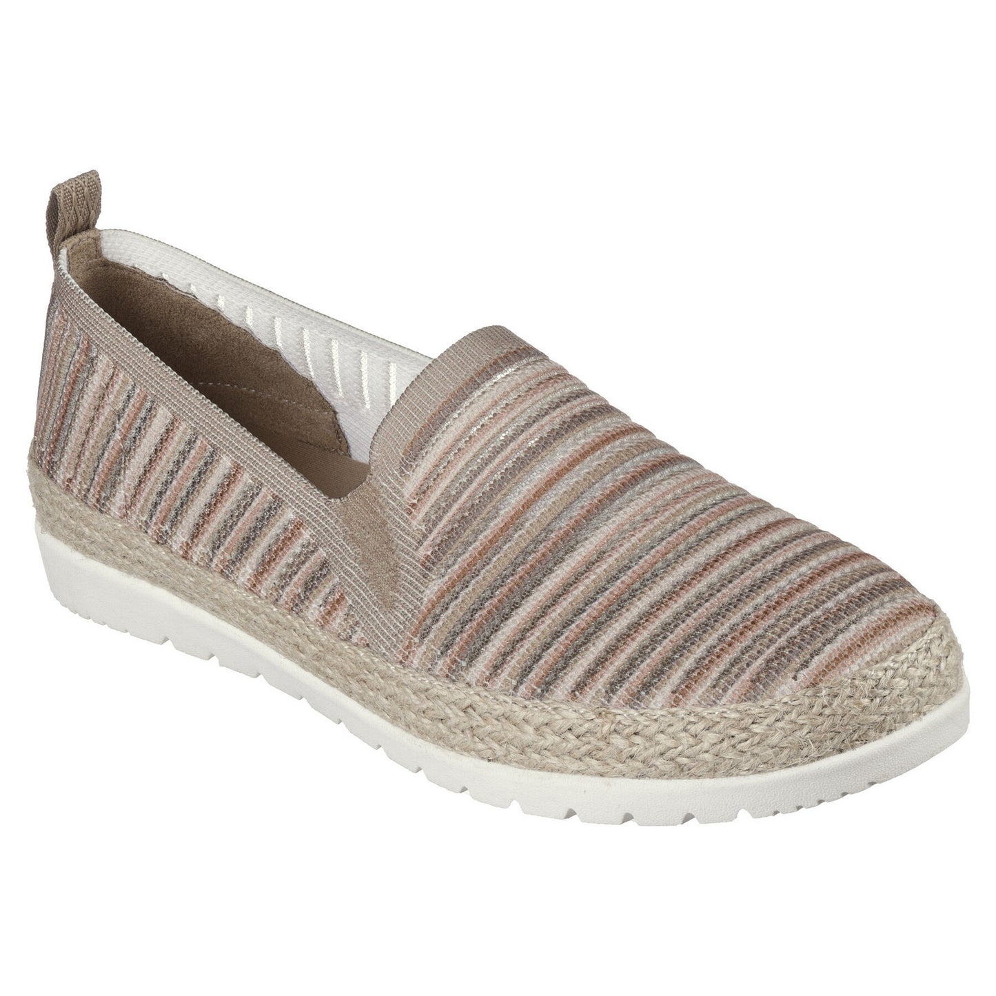 Taupe-Multicoloured - Front - Skechers Womens-Ladies BOBS Flexpadrille 3.0 - Island Muse Espadrilles