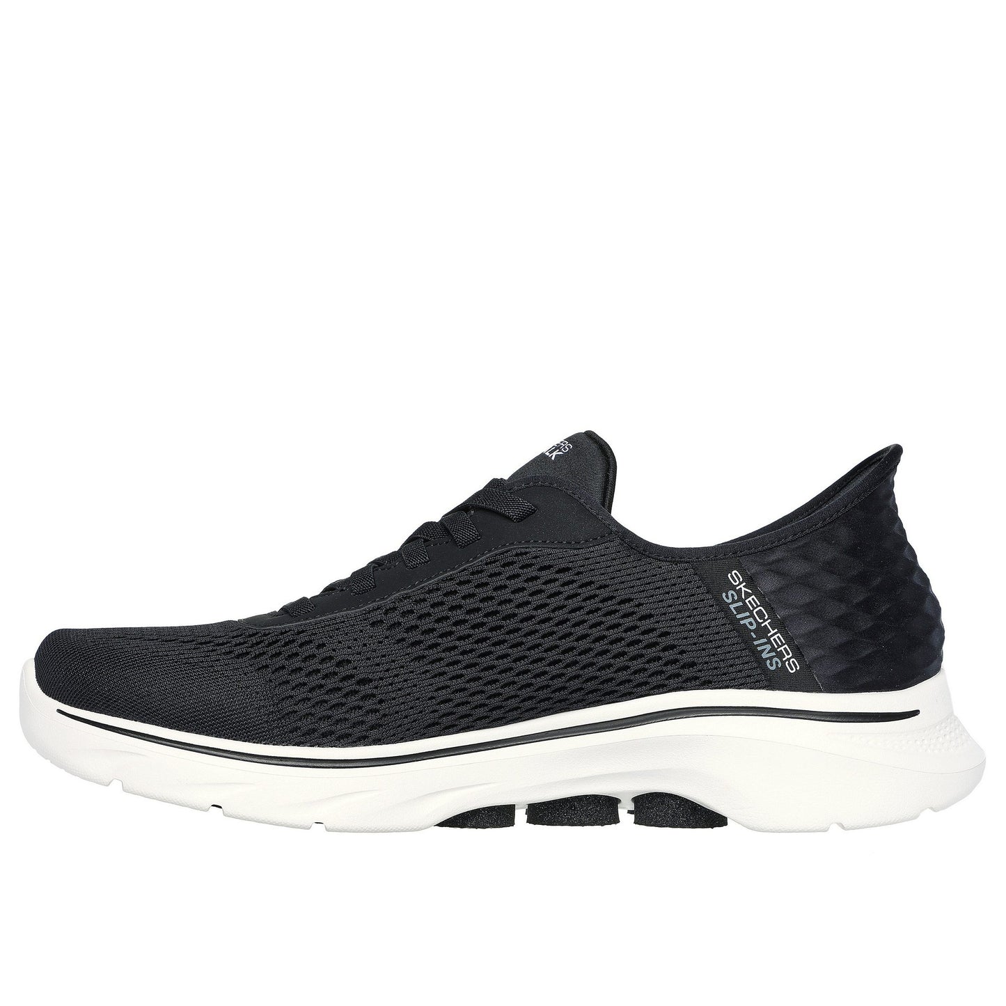 Black-White - Back - Skechers Mens Go Walk 7 - Free Hand Trainers