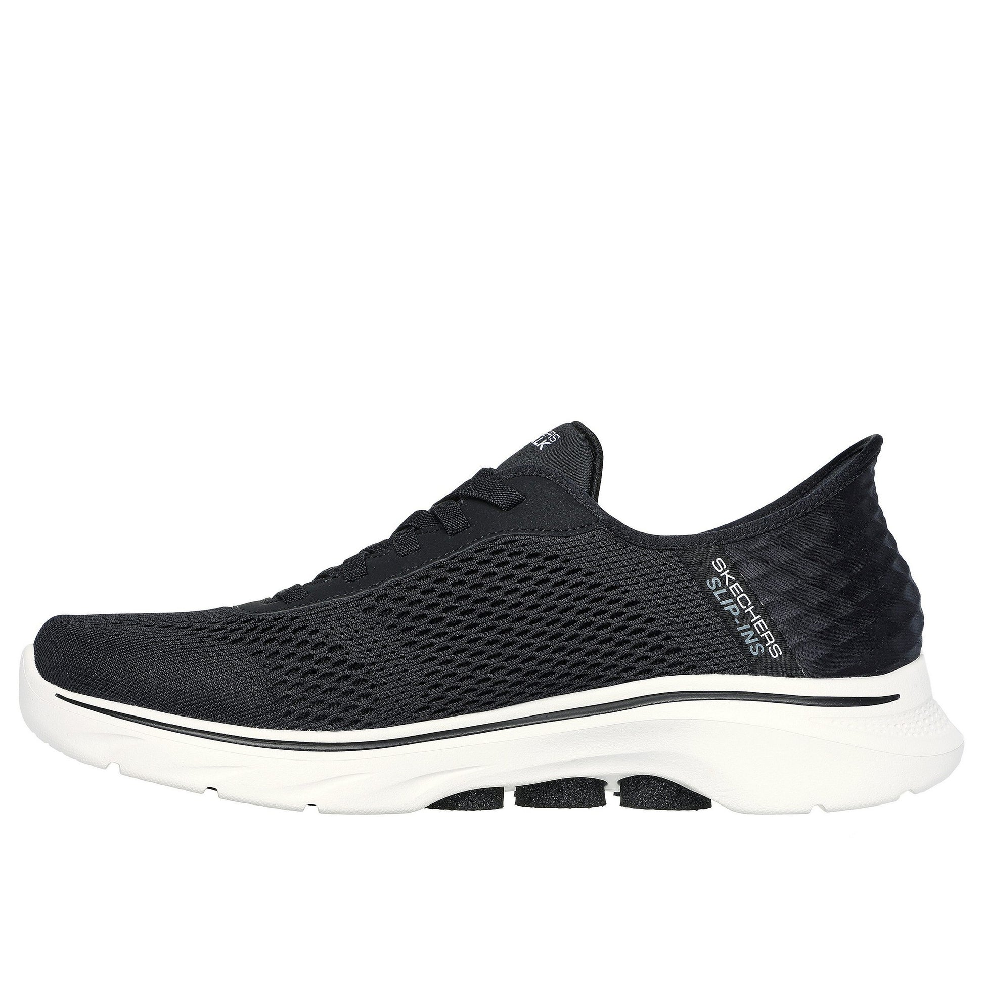 Black-White - Back - Skechers Mens Go Walk 7 - Free Hand Trainers