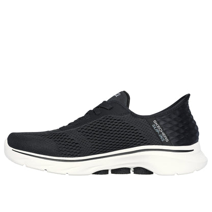 Black-White - Back - Skechers Mens Go Walk 7 - Free Hand Trainers