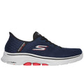 Navy-Red - Side - Skechers Mens Go Walk 7 - Free Hand Trainers