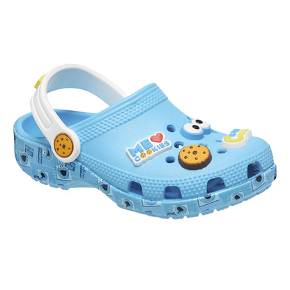 Electric Blue - Front - Crocs Sesame Street Toddler Classic Cookie Monster Clogs