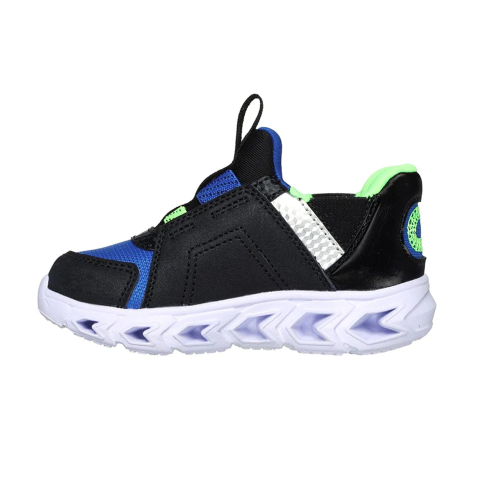 Black-Blue-Lime - Back - Skechers Boys Hypno-Flash 2.0 - Vexlux Trainers