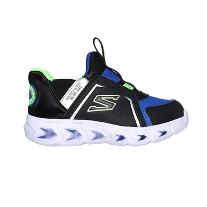 Black-Blue-Lime - Side - Skechers Boys Hypno-Flash 2.0 - Vexlux Trainers