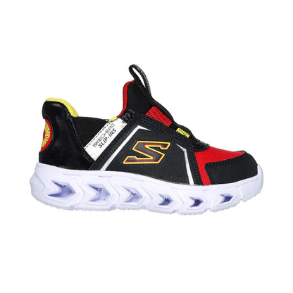 Black-Red - Side - Skechers Boys Hypno-Flash 2.0 - Vexlux Trainers
