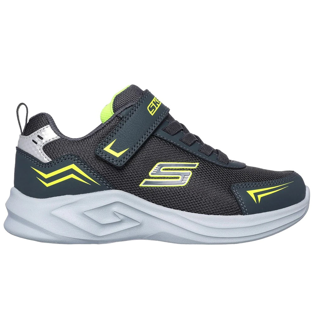 Charcoal-Yellow - Back - Skechers Boys Mazematics Trainers
