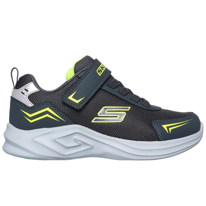 Charcoal-Yellow - Back - Skechers Boys Mazematics Trainers