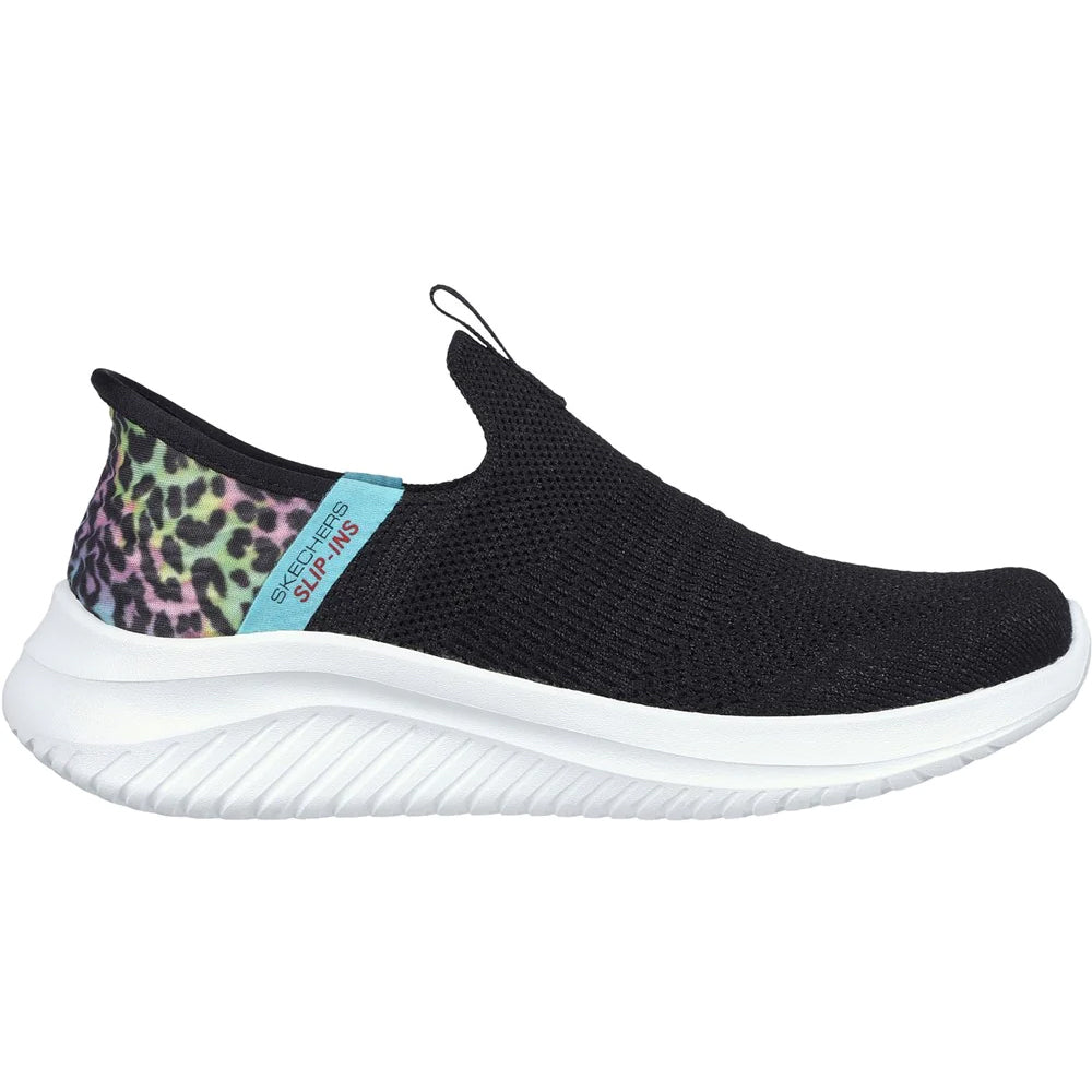 Black-Multicoloured - Side - Skechers Girls Ultra Flex 3.0 - Colory Wild Trainers