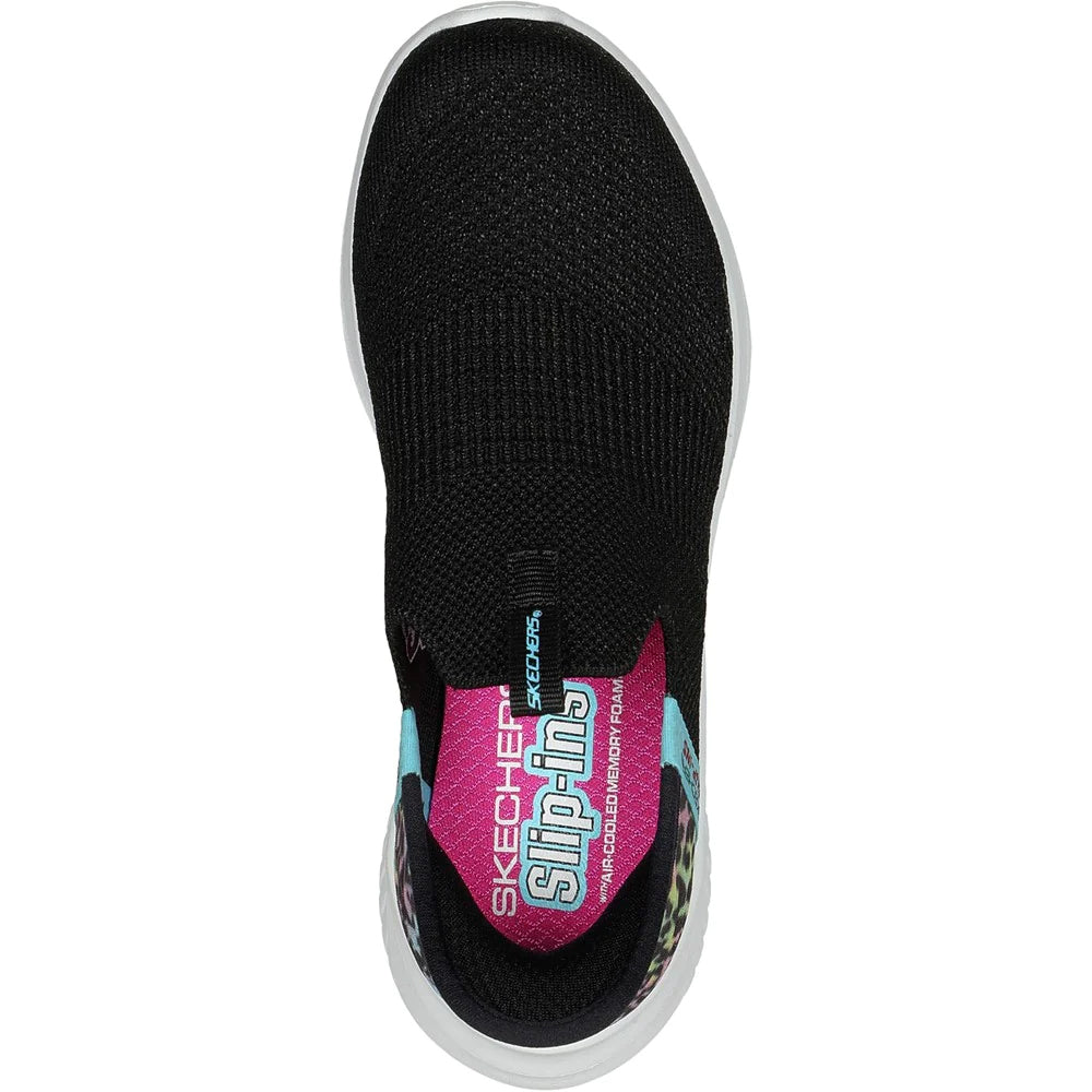 Black-Multicoloured - Lifestyle - Skechers Girls Ultra Flex 3.0 - Colory Wild Trainers