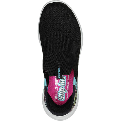 Black-Multicoloured - Lifestyle - Skechers Girls Ultra Flex 3.0 - Colory Wild Trainers
