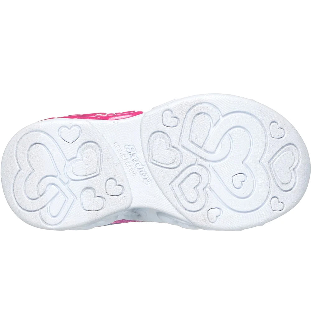 Lavender-Multicoloured - Lifestyle - Skechers Girls Infinite Heart Lights Slip-on Trainers