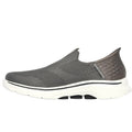 Grey-Yellow - Back - Skechers Mens Go Walk 7 - Easy On 2 Shoes