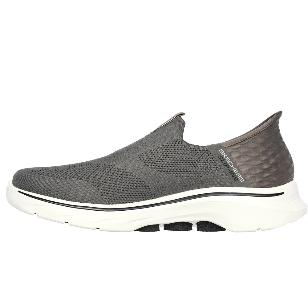 Brown - Back - Skechers Mens Go Walk 7 - Easy On 2 Shoes