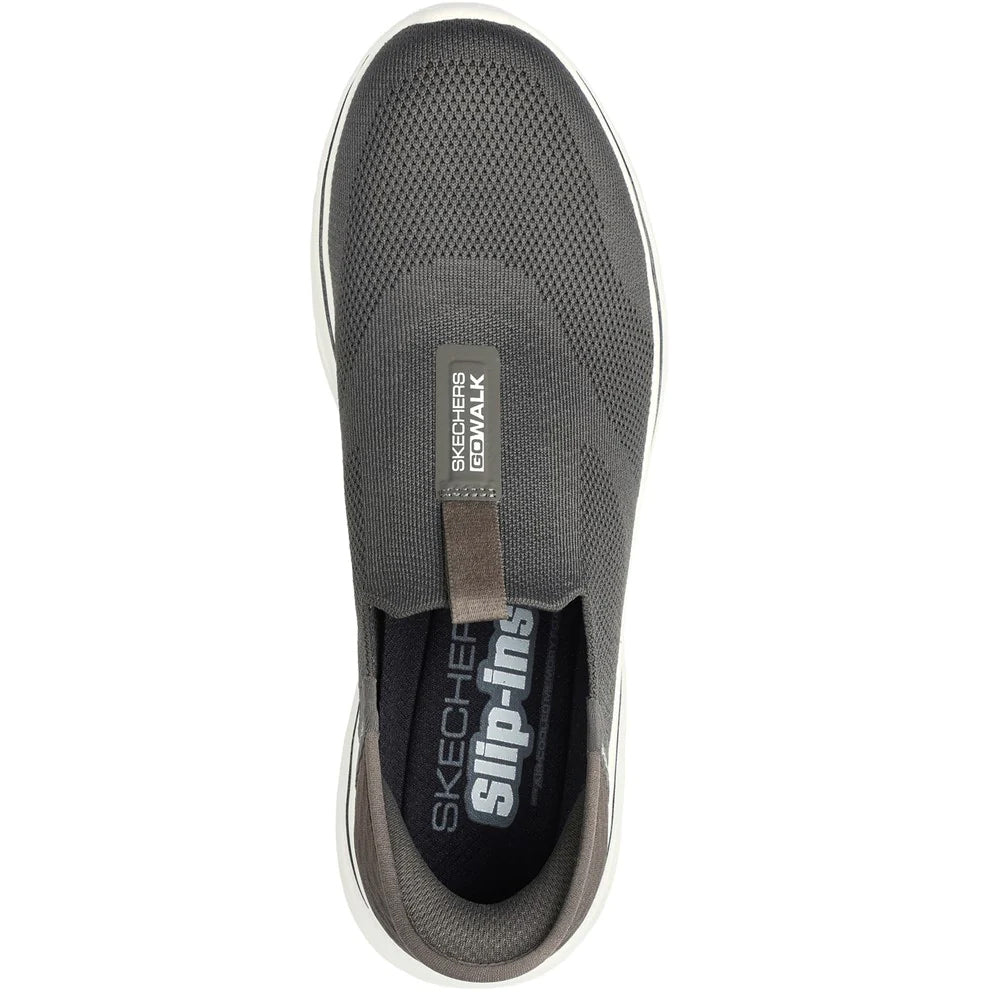 Brown - Side - Skechers Mens Go Walk 7 - Easy On 2 Shoes