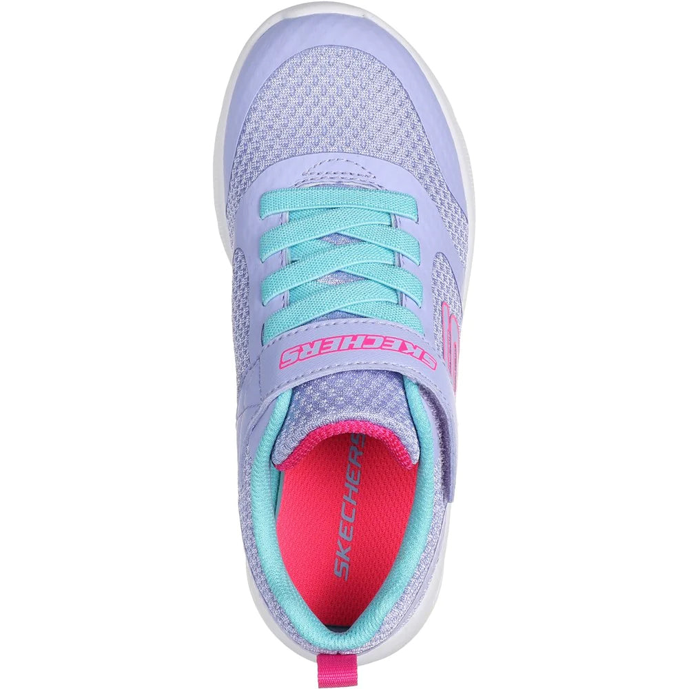Periwinkle-Aqua - Side - Skechers Girls Microspec Max Racer Gal Trainers
