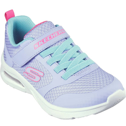 Periwinkle-Aqua - Front - Skechers Girls Microspec Max Racer Gal Trainers
