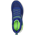 Blue-Lime - Side - Skechers Boys Bounder-Tech Trainers