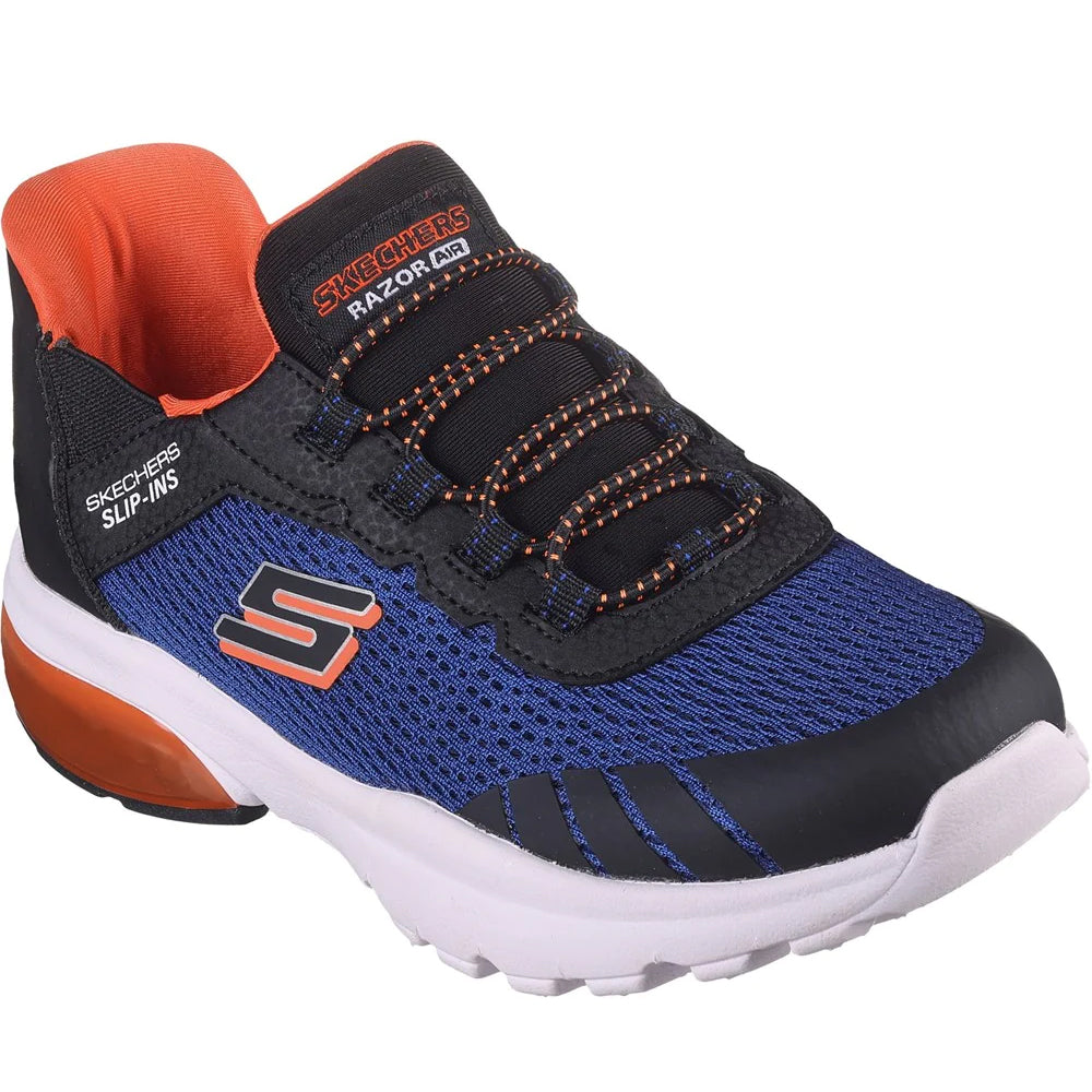 Royal Blue-Black - Front - Skechers Boys Razor Air - Hyper-Brisk Trainers