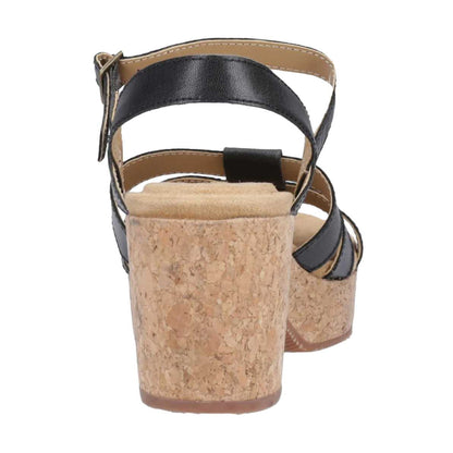 Black - Back - Hush Puppies Womens-Ladies Poppy Fisherman Sandals