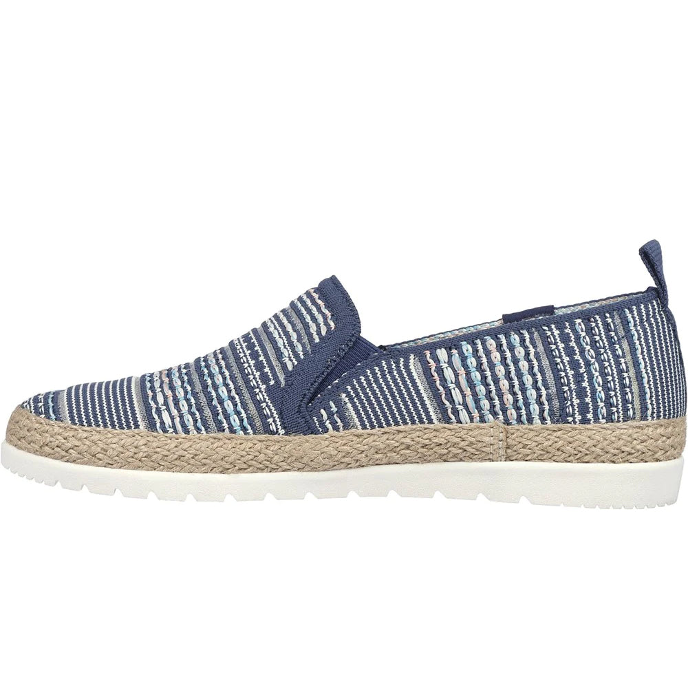 Navy - Back - Skechers Womens-Ladies BOBS Flexpadrille 3.0 - Island Muse Espadrilles