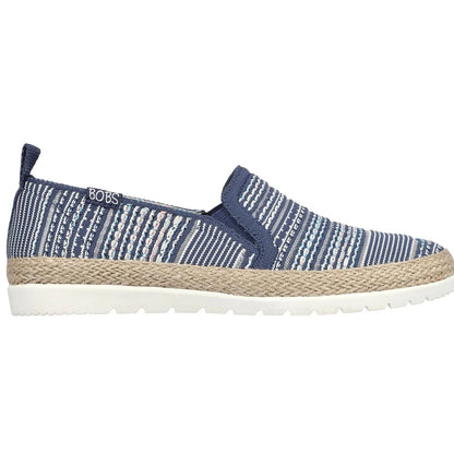 Navy - Side - Skechers Womens-Ladies BOBS Flexpadrille 3.0 - Island Muse Espadrilles