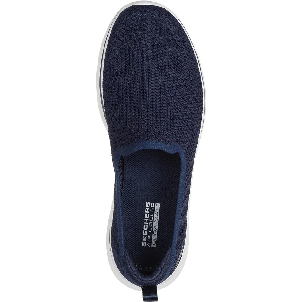 Navy-White - Back - Skechers Womens-Ladies Go Walk 7- Ivy Trainers
