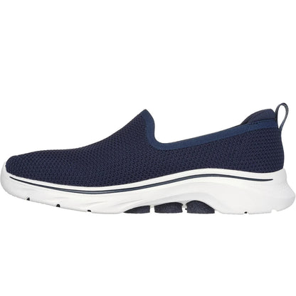 Navy-White - Side - Skechers Womens-Ladies Go Walk 7- Ivy Trainers