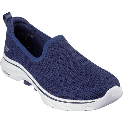 Navy-White - Front - Skechers Womens-Ladies Go Walk 7- Ivy Trainers