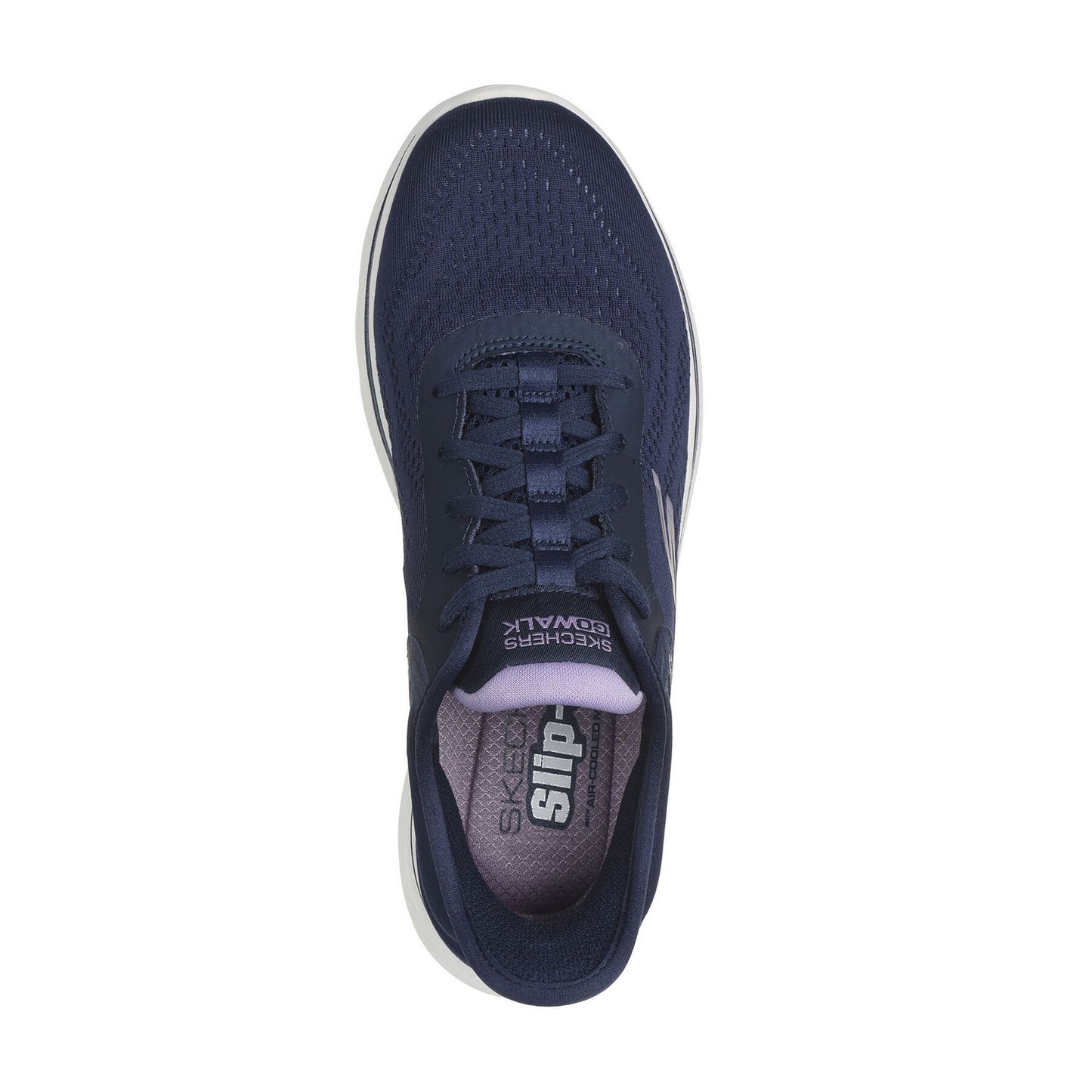 Navy-Lavender - Side - Skechers Womens-Ladies Go Walk 7-Valin Trainers