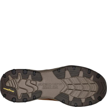 Dark Brown - Back - Skechers Mens Craster-Fenzo Oiled Leather Relaxed Fit Trainers