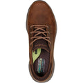 Dark Brown - Side - Skechers Mens Craster-Fenzo Oiled Leather Relaxed Fit Trainers