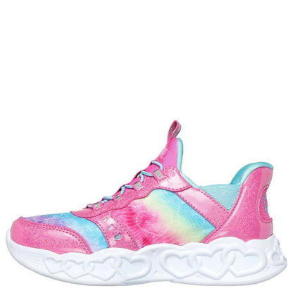 Pink-Multicoloured - Pack Shot - Skechers Girls Infinite Heart Lights Trainers