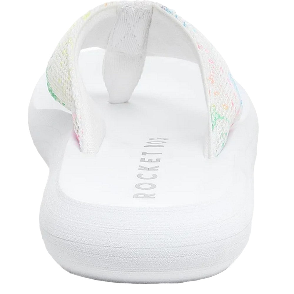 White - Back - Rocket Dog Womens-Ladies Spotlight Barker Flip Flops