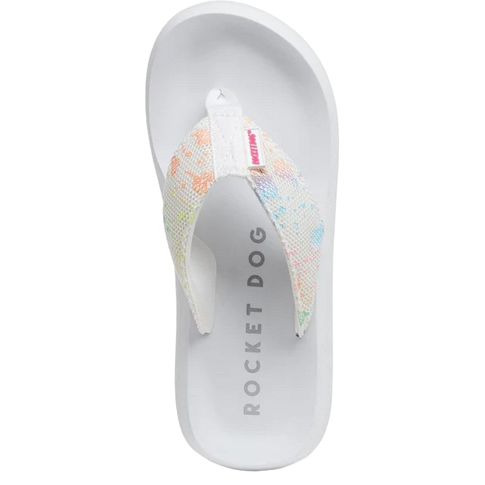 White - Lifestyle - Rocket Dog Womens-Ladies Spotlight Barker Flip Flops