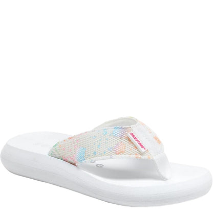 White - Front - Rocket Dog Womens-Ladies Spotlight Barker Flip Flops