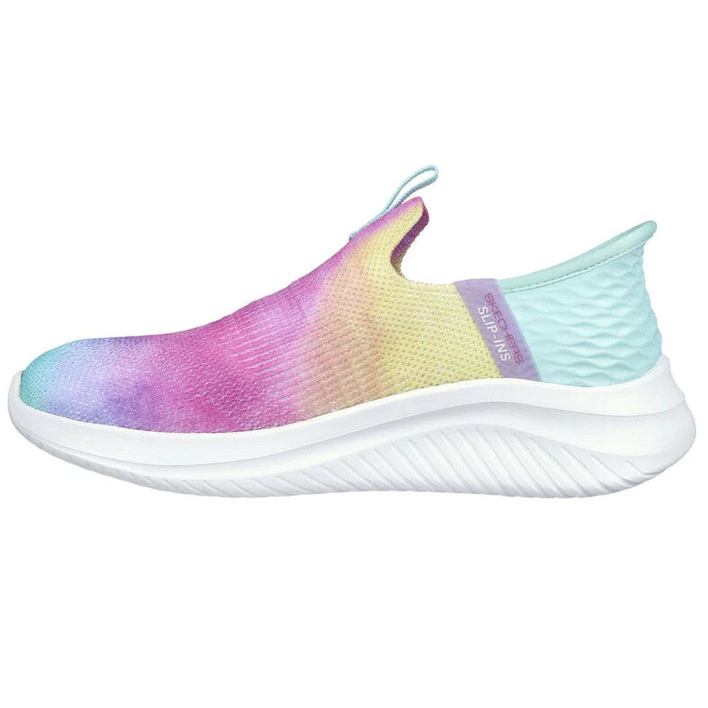 Multicoloured - Pack Shot - Skechers Girls Ultra Flex 3.0 - Pastel Clouds Trainers