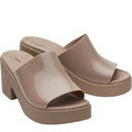 Latte - Front - Crocs Womens-Ladies Brooklyn Heeled Sandals
