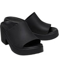 Black - Front - Crocs Womens-Ladies Brooklyn Heeled Sandals