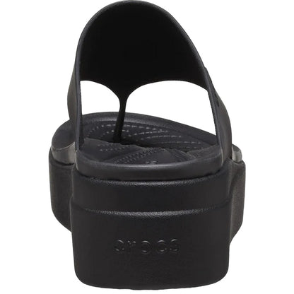 Black - Back - Crocs Womens-Ladies Brooklyn Flip Flops
