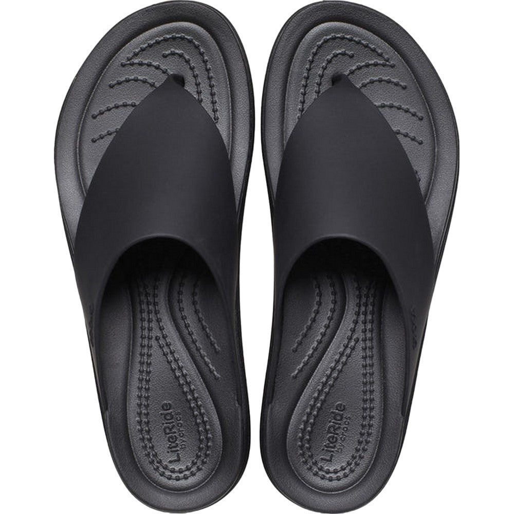 Black - Lifestyle - Crocs Womens-Ladies Brooklyn Flip Flops