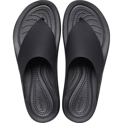 Black - Lifestyle - Crocs Womens-Ladies Brooklyn Flip Flops