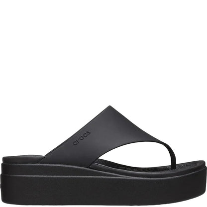 Black - Pack Shot - Crocs Womens-Ladies Brooklyn Flip Flops