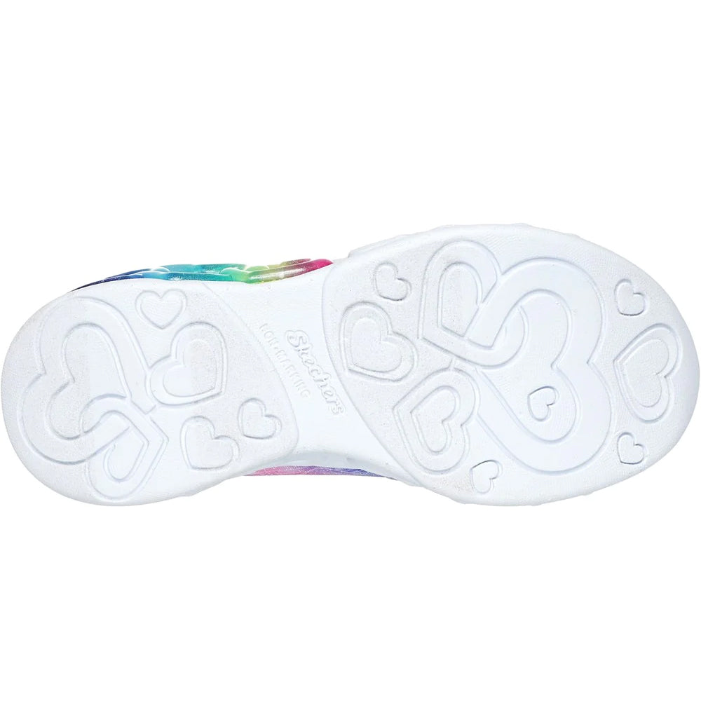 Lavender-Multicoloured - Lifestyle - Skechers Girls Infinite Heart Lights Trainers