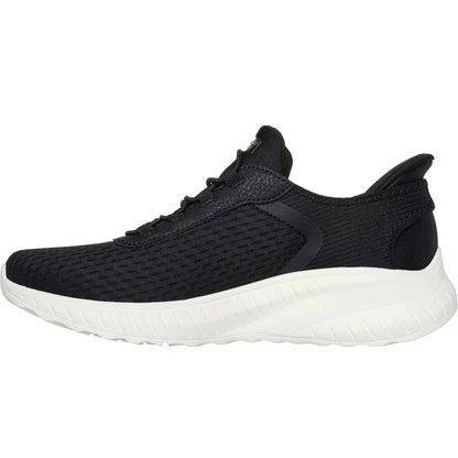 Black-White - Back - Skechers Womens-Ladies Bobs Sport Squad Chaos Trainers