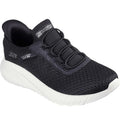 Black-White - Front - Skechers Womens-Ladies Bobs Sport Squad Chaos Trainers