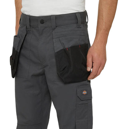 Charcoal - Side - Dickies Workwear Mens Utility Contrast Multi Pocket Work Trousers