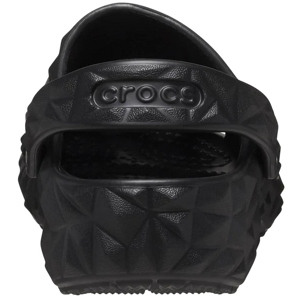 Black - Back - Crocs Childrens-Kids Classic Geometric Clogs