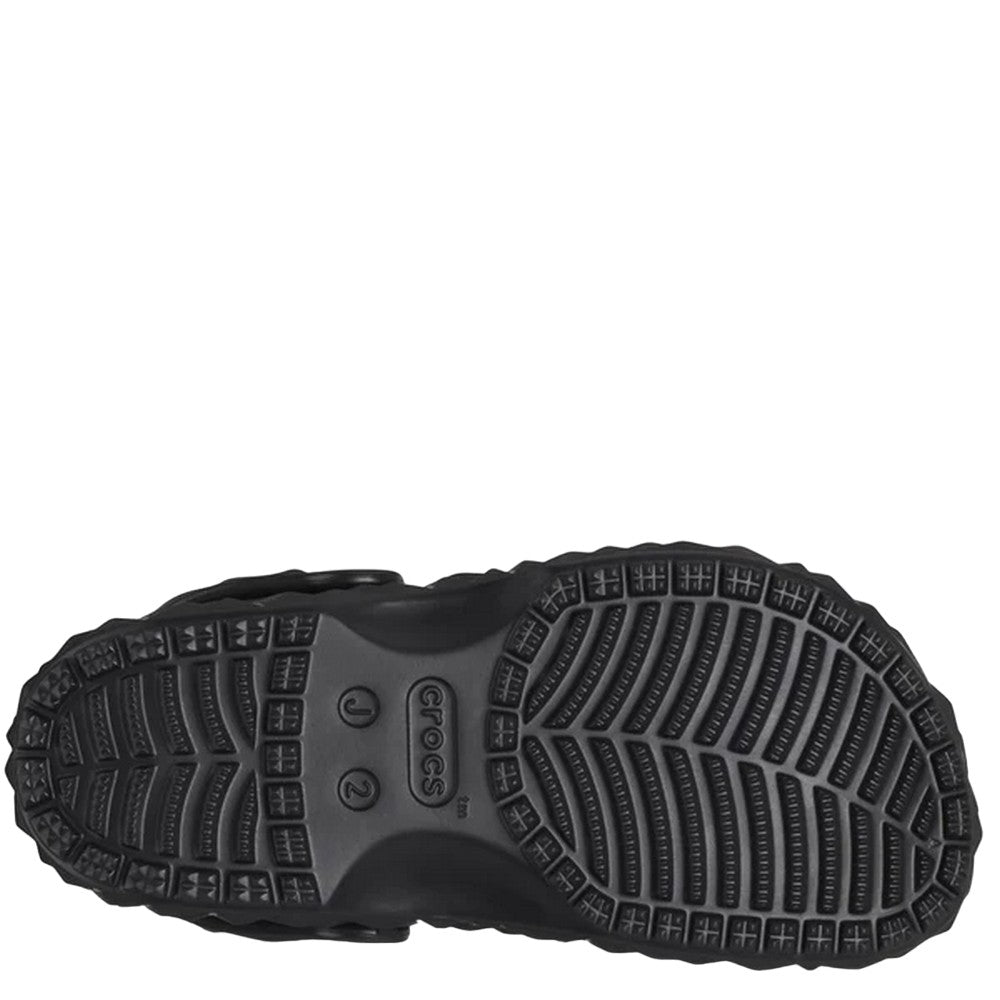Black - Side - Crocs Childrens-Kids Classic Geometric Clogs