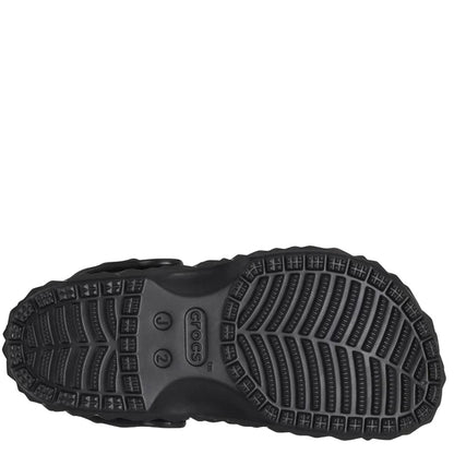Black - Side - Crocs Childrens-Kids Classic Geometric Clogs