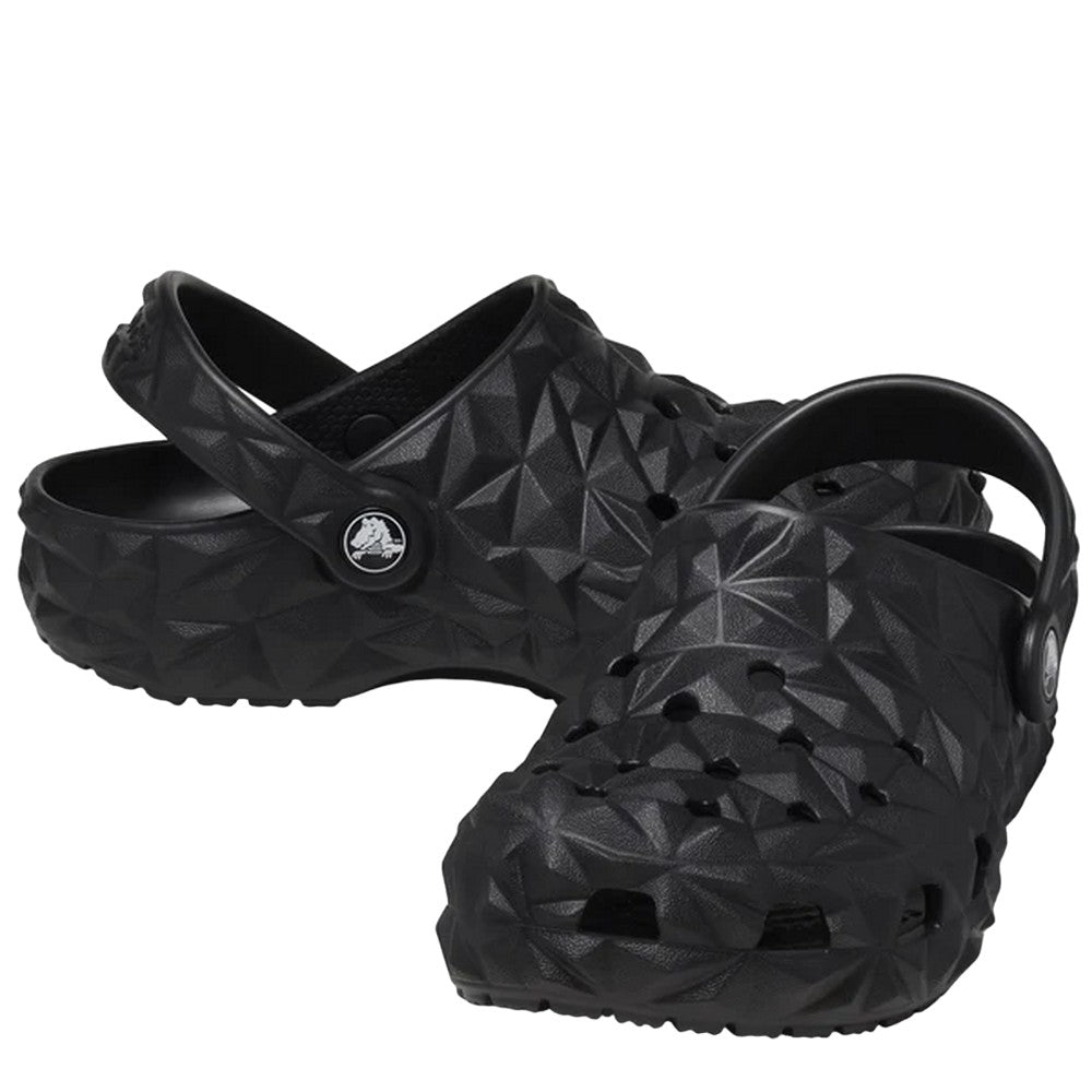 Black - Close up - Crocs Childrens-Kids Classic Geometric Clogs